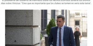【千亿体育】西班牙首相：我是马竞忠实球迷 要严厉对待种族主义并做出反应