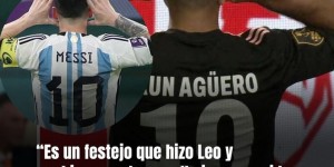 【千亿体育】?阿圭罗业余赛进球后，模仿梅西对范加尔的庆祝动作