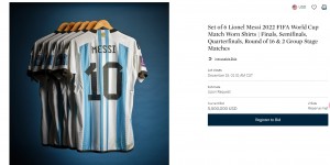【千亿体育】还剩4天❗梅西世界杯落场版球衣目前最高竞拍价是550万美元