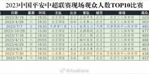 【千亿体育】2023中超现场观众TOP10：最高8月19日的京沪德比52500人