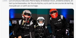 【千亿体育】法媒：齐达内作为Alpine车队大使参加卡丁车比赛，发生一次小碰撞