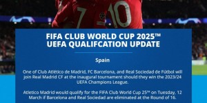 【千亿体育】FIFA：多特、马竞可能提前获得2025年世俱杯参赛资格