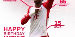 【千亿体育】拜仁晒数据祝特尔19岁生日快乐，球员加盟以来每88分钟参与1球