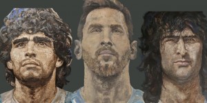 【千亿体育】奥莱报：艺术家制作肯佩斯马拉多纳梅西三代球王泥画，全世界展出