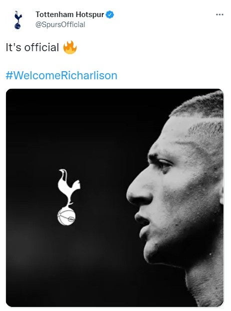 【转会中心】Day18 热刺官宣理查利森,热苏斯等转会持续跟进……