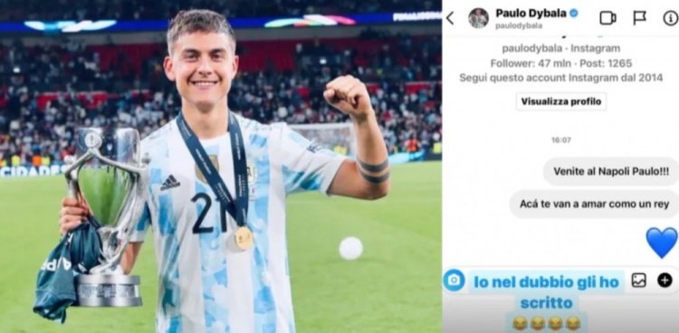 小马拉多纳邀请迪巴拉加盟那不勒斯:来吧,你会得到国王般的爱戴