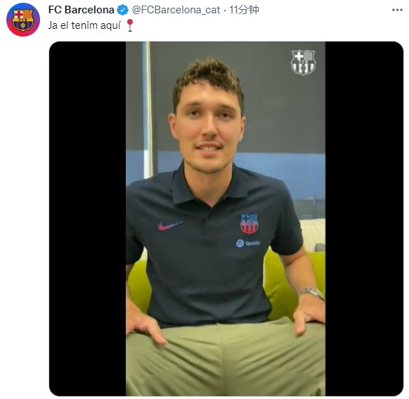 新援他来啦!巴萨夏窗新签中卫克里斯滕森抵达巴塞罗那