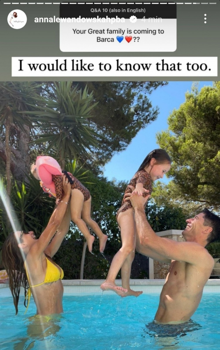 莱万妻子答粉丝问:是否要去巴萨了?我也想知道