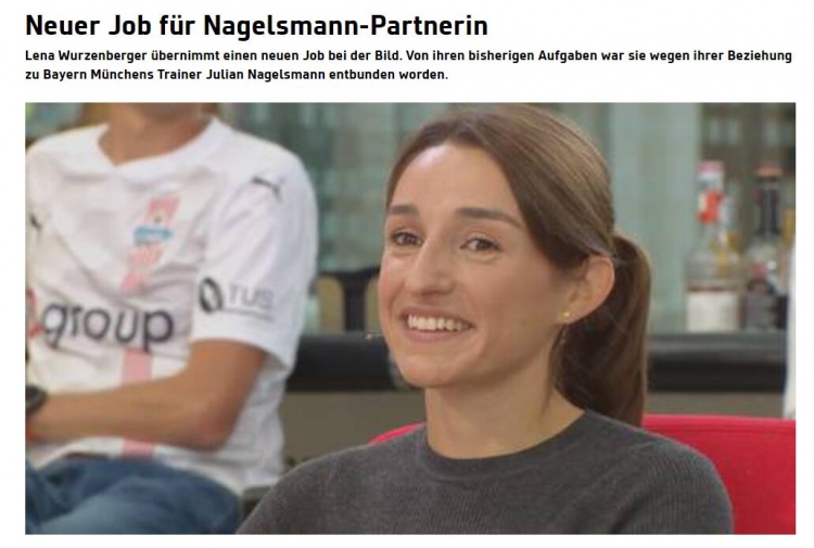 德媒:纳帅恋情曝光,其记者女友不再报道足球转而报道警方新闻