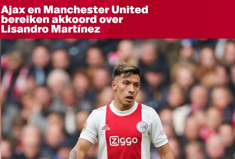 精确!阿贾克斯官方:利桑德罗转会费为5737万欧+1000万欧浮动