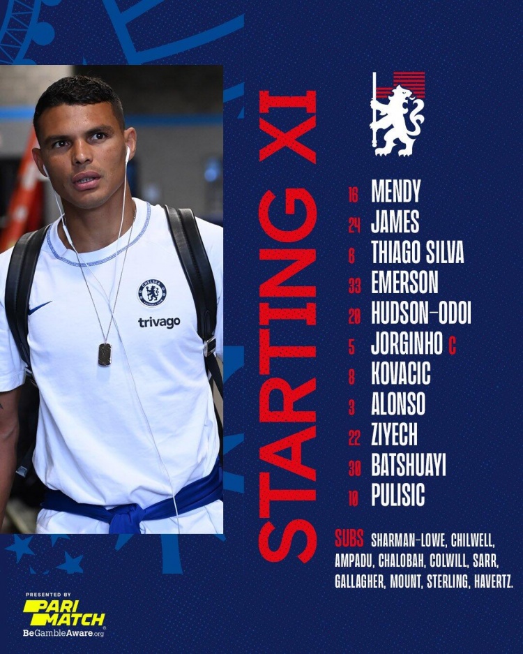 切尔西vs夏洛特FC首发：斯特林替补，普利西奇、巴舒亚伊先发