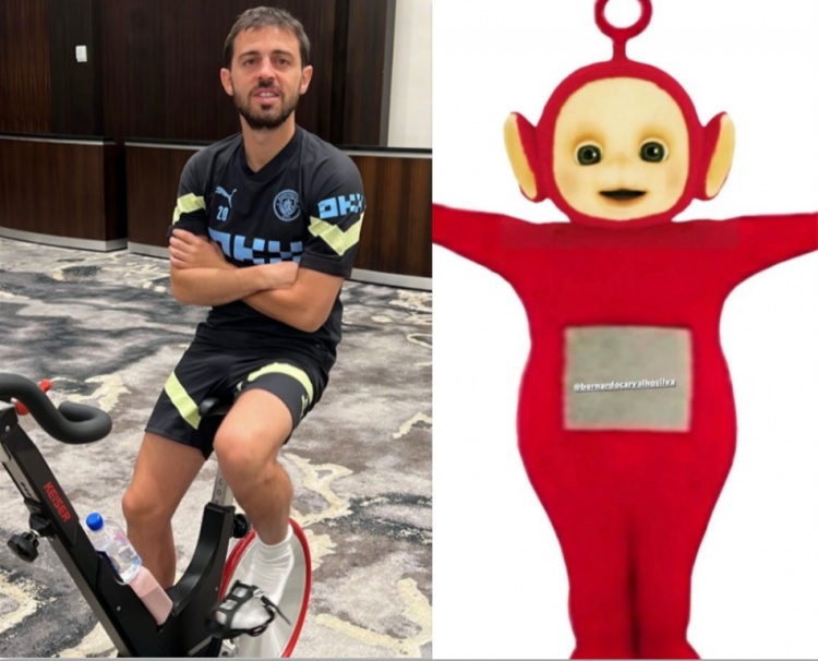 像吗?格拉利什社媒晒B席和天线宝宝的对比照