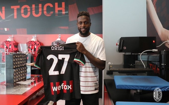 米兰官方:奥里吉新赛季将身披27号球衣