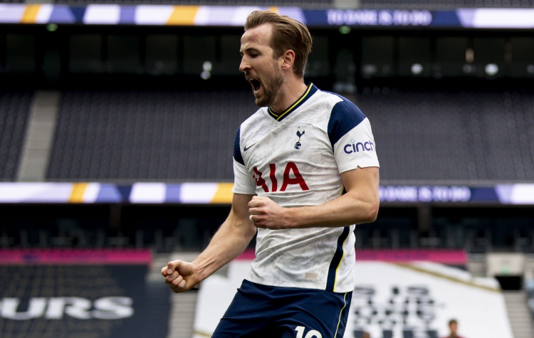 英超历史射手榜:凯恩再进1球将追平阿圭罗,再进5球将独占第3位