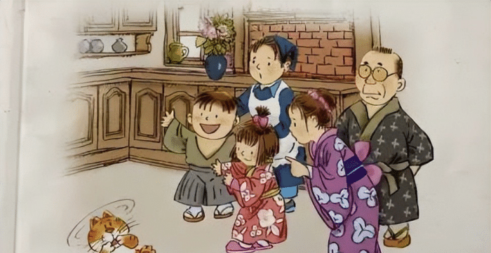 再现小学教材用日本家庭做封面，网友：画中的保姆是中国人