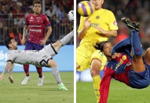 胸部停球+倒钩破门！梅西生涯首进倒钩 这球有没有让你想起小罗？