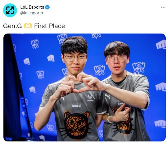 LOL赛事:GEN是小组第1