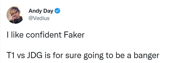 LEC解说赛后发推:T1与JDG的比赛一定相当炸裂