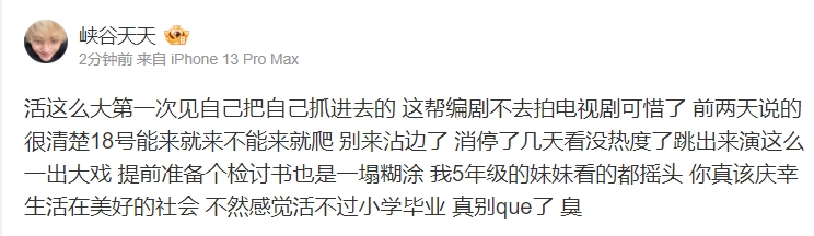 icon微博狂喷thh:这帮编剧不去拍剧可惜了 检讨书也是一塌糊涂