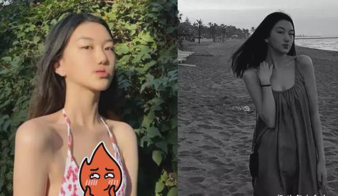 15岁李嫣穿时尚度假!腰上故意绑一根线,躺凳子上全身十分纤瘦