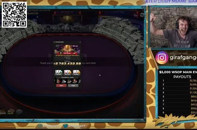 【EV扑克】简讯 | 中国选手Li Yagen在史上最大WSOP线上主赛获得亚军,奖金近1500万