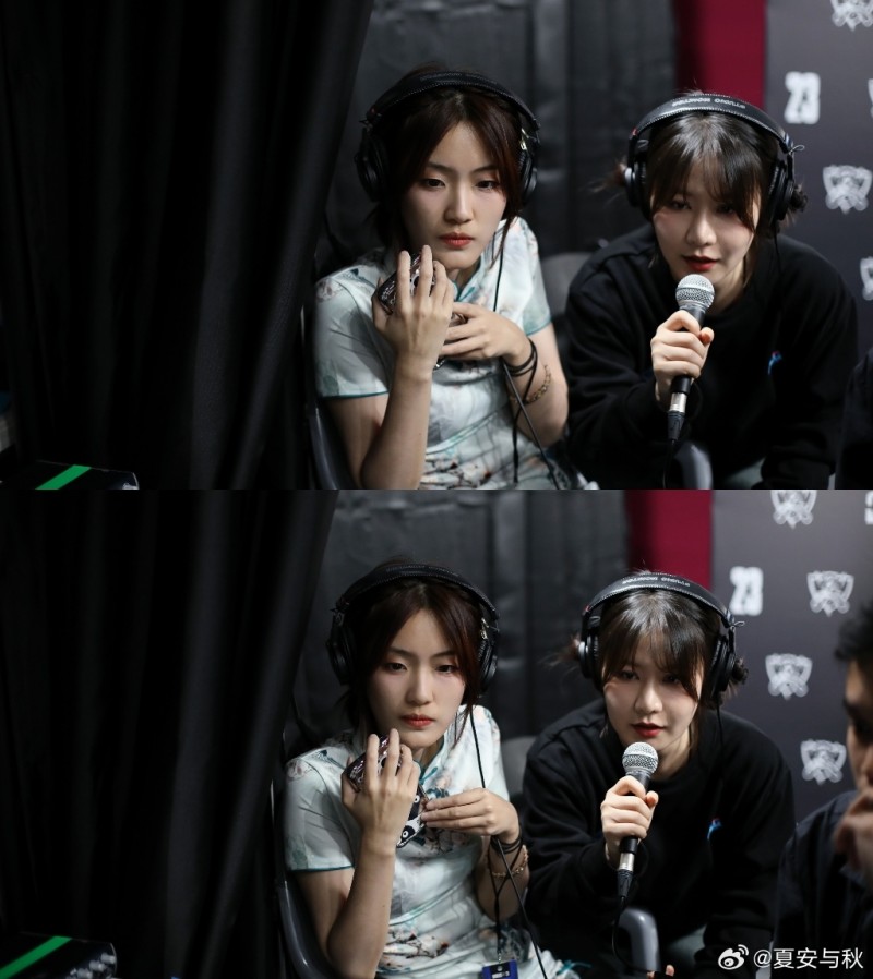 LPL女主持人夏安分享工作照:LCK的小姐姐好漂亮,希然好飒?