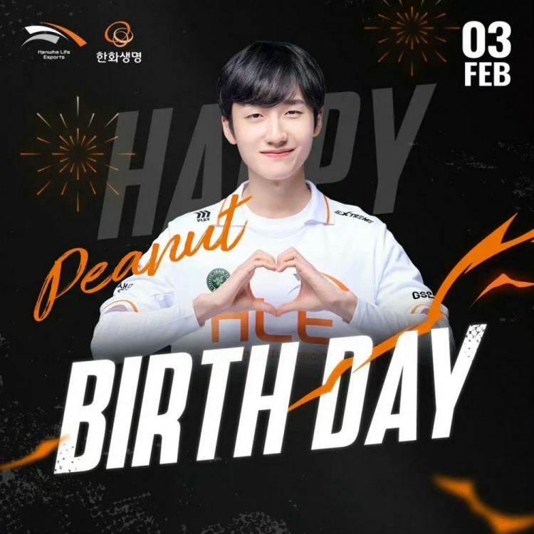 HLE官方发文祝贺:打野选手Peanut生日快乐~