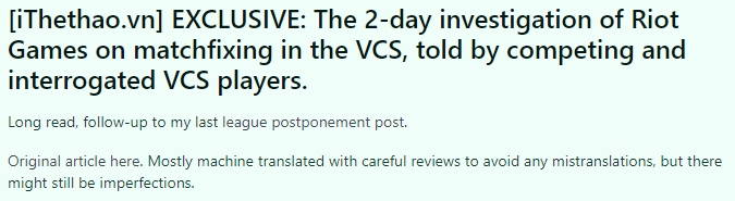 外媒爆拳头两天审讯越南赛区全体战队人员:结果将于4-5天内公布