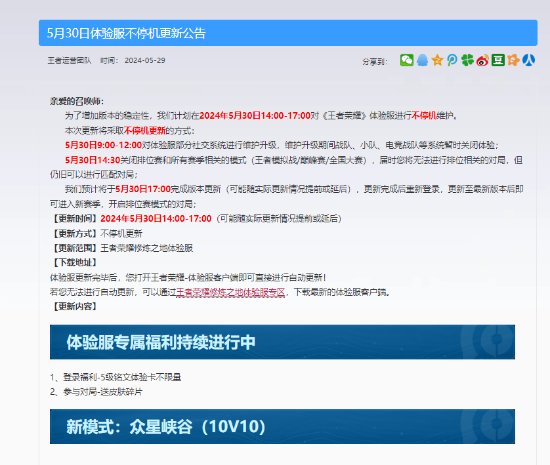 《王者荣耀》10V10新玩法测试上线!见证20人团战的震撼