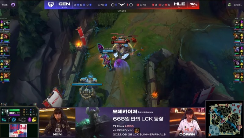 Kiin选出72%胜率铁男交手蝎子，该英雄时隔668天再次登上LCK赛区