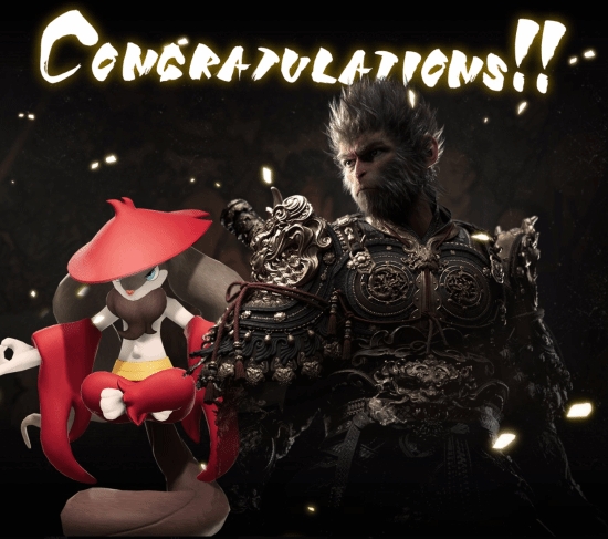 幻兽帕鲁发图祝贺《黑神话悟空》:谢谢你们做出这么好的游戏!