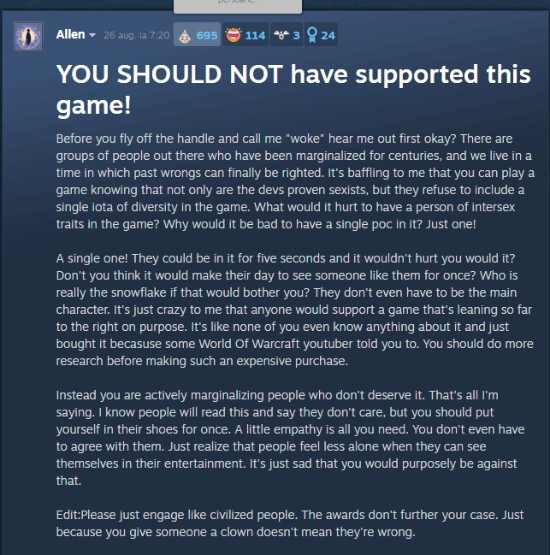 你看又急!一外国网友因没有双性恋角色发文呼吁抵制《黑神话》