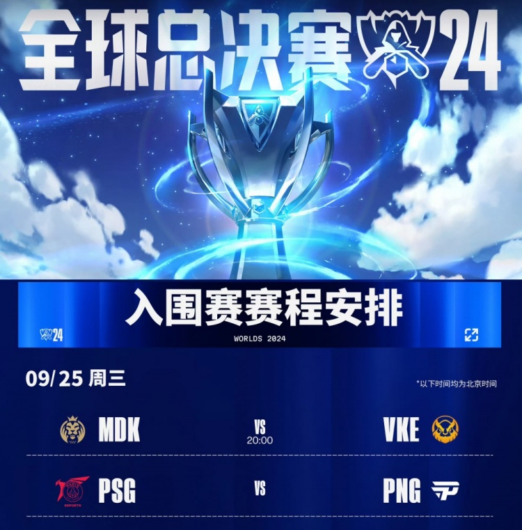 S14入围赛第一日赛事预告:MDKvsVKE PSG将迎战PNG