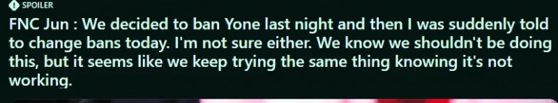 还有高手!FNC辅助炮轰队伍改BP:昨天决定Ban永恩比赛时却不执行