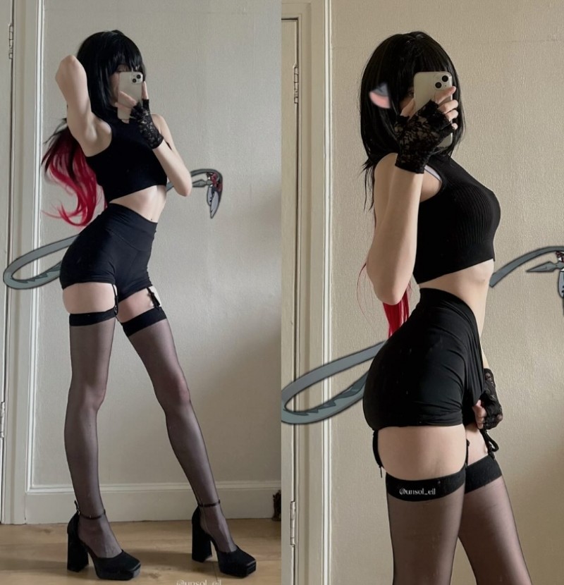 对不起~国外cos大神eil姐姐最新作品:不得不说 吊带丝袜是男人的软肋