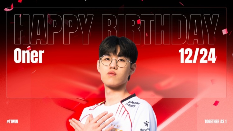 T1祝打野Oner选手22岁生日快乐:Happy Oner Day!