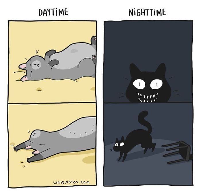 是猫奴一定懂!《20张猫咪的日常插画》全都真实到骨子里阿!