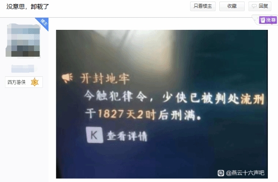 赛博坐牢!《燕云十六声》玩家屠城大开杀戒被“判刑”五年