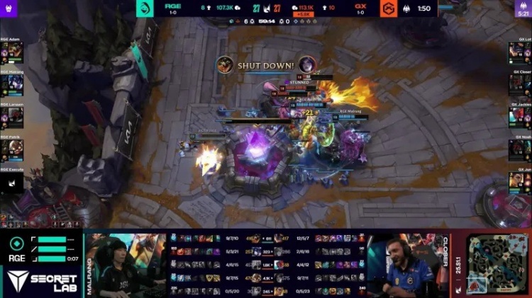 欧洲GX鏖战59分钟击败RGE,刷新2025各大赛区最长比赛时长