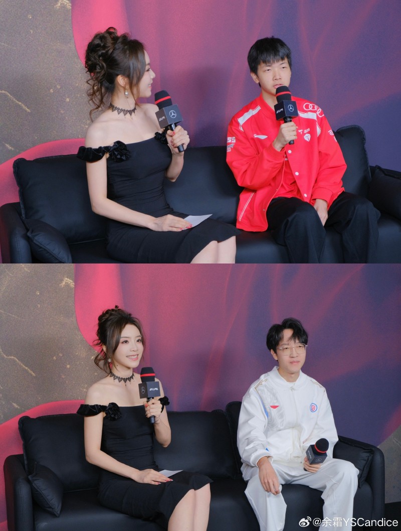 余霜分享今日LPL主持工作照:今天是黑色玫瑰🖤