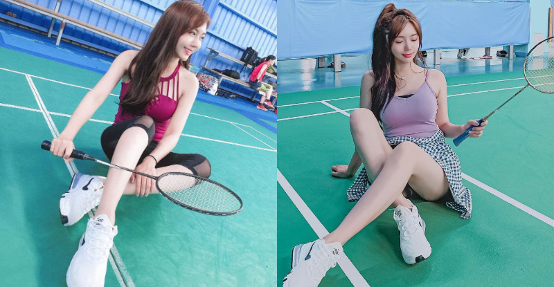 「清甜正妹」场边休息伸长美腿,「迷人甜笑」让人酥麻到心坎