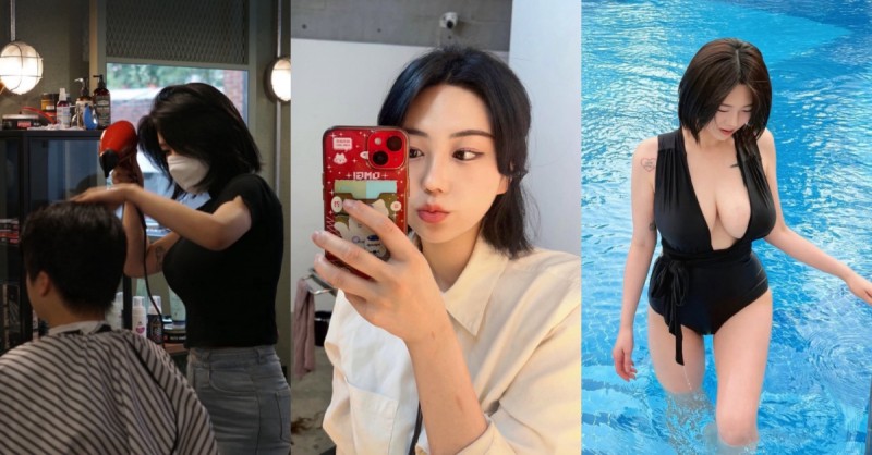 【网络美女】不可以色色!南韩正妹发型师「孙夏恩」超巨上围引人遐想,网:「想去洗头!」