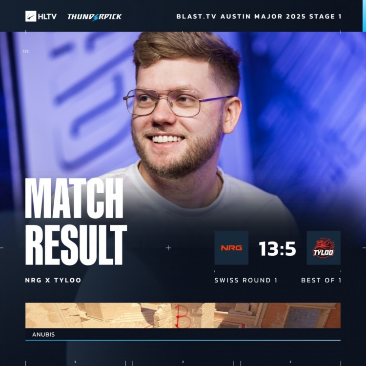 🎮奥斯汀Major:oSee大狙轰4杀 Tyloo长枪局难拿分 5-13不敌NRG