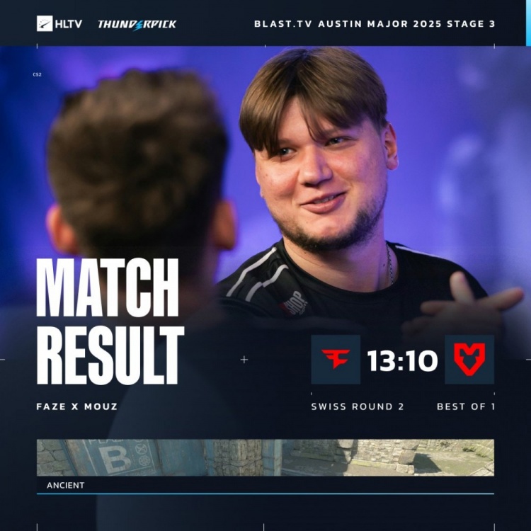 🎮杀鼠焉用s1mple狙!雨神寒王鸡哥三C火力全开 FaZe战胜MOUZ