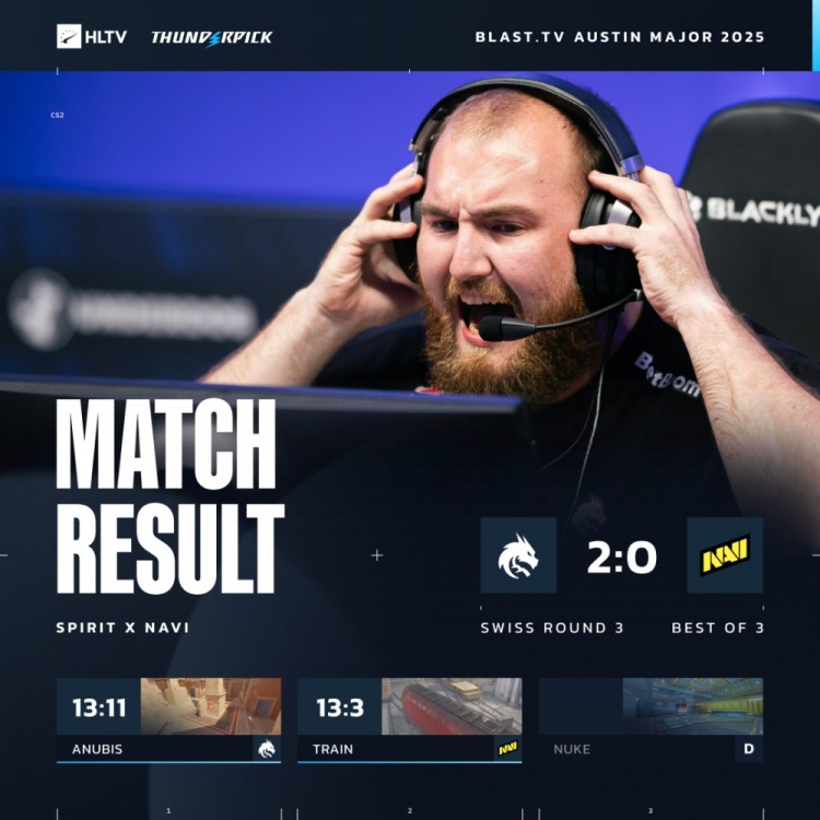 🎮小李子研发i14!donk专武火车开杀 Spirit暴打Navi 3-0晋级