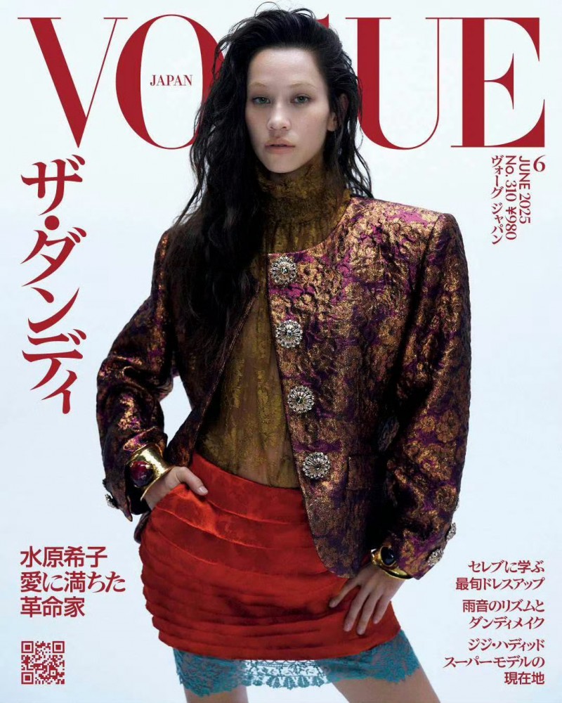 水原希子 Kiko x Vogue Japan June 2025,Saint Laurent 2025春夏系列,演绎YSL女郎🖤💛🔥