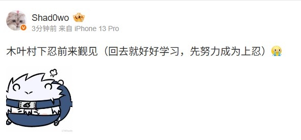 shad0w:木叶村下忍前来觐见(回去就好好学习 先努力成为上忍)