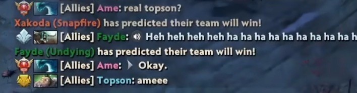 Topson直播偶遇ame友好互动:ame暴走水人带躺 普森直呼Agod!