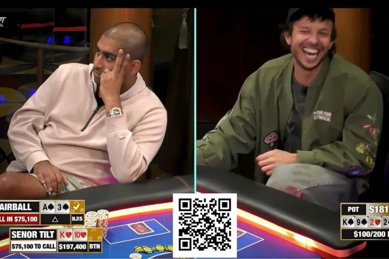 【EV扑克】是四条还是诈唬？Airball河牌全下后亮出A，这手牌让对手陷入长考