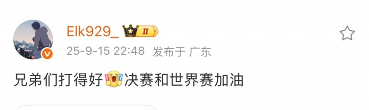 今天打得没毛！Elk赛后发文：兄弟们打得好 决赛和世界赛加油